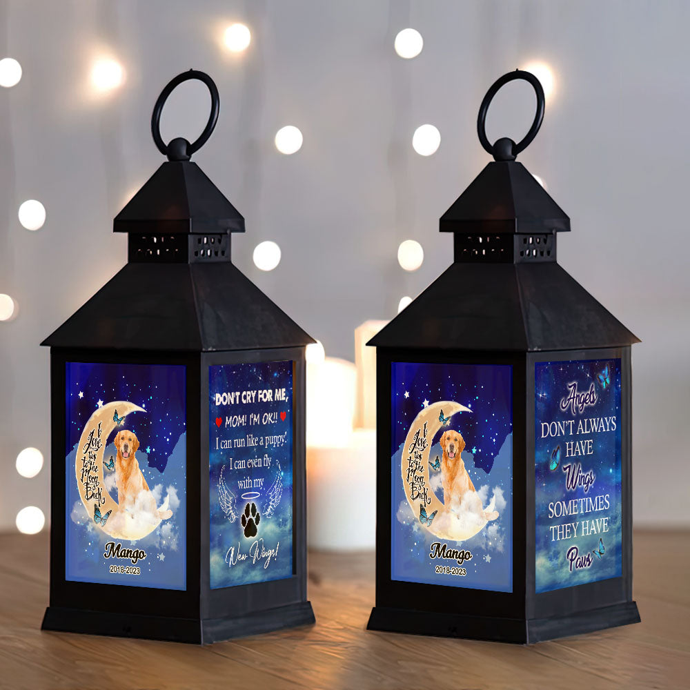 Custom Dog Photo Dont cry for me Memorial Lantern II, Pet Memorial Gift