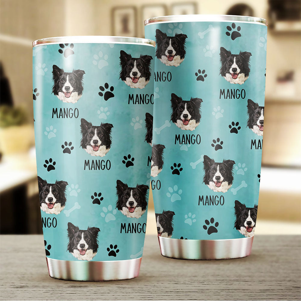 Custom Dog Cat Photo With Name Tumbler, Pet Lover Gift