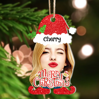 Thumbnail for Personalized Acrylic Ornament - Christmas Gift For Family - Face Photo Christmas Costumes