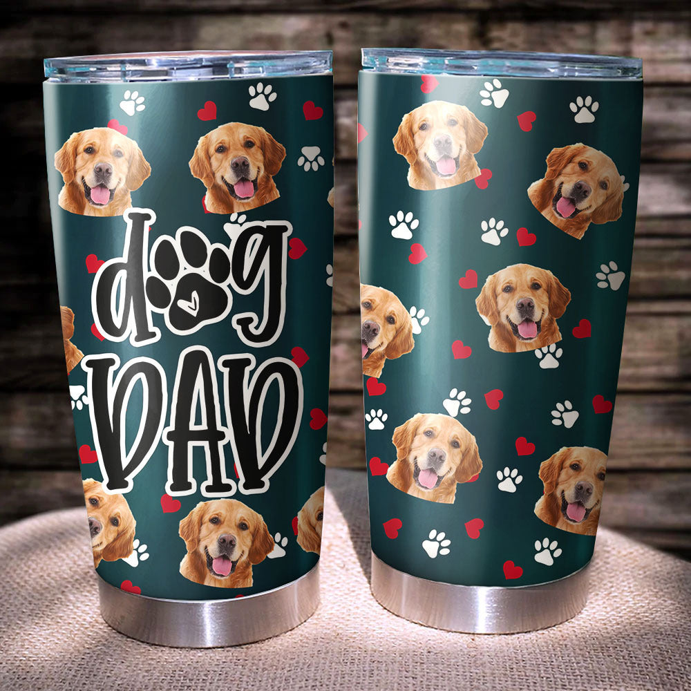 Dog Mom Dog Dad Photo Upload Tumbler, DIY Gift For Pet Lovers