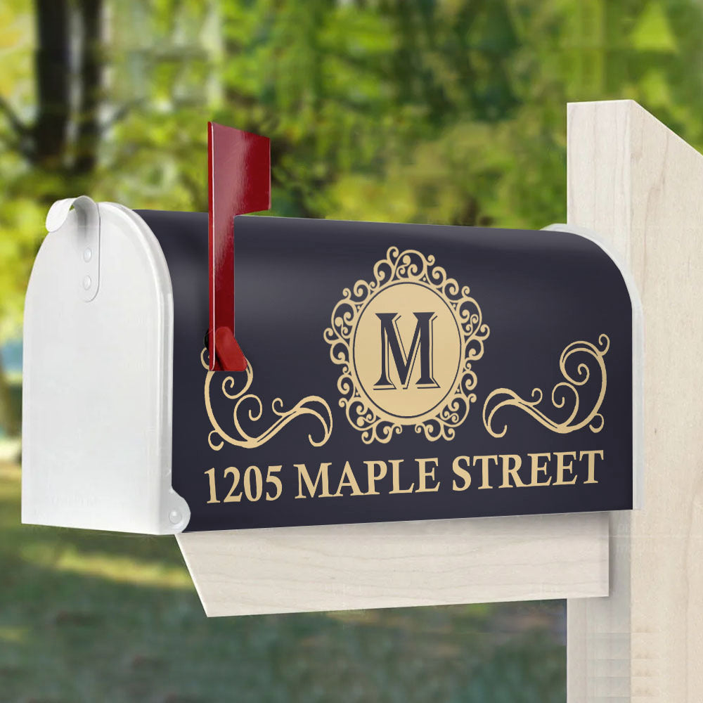 Elegant Family House Number Mailbox Cover With Address, Dog Lover Gift