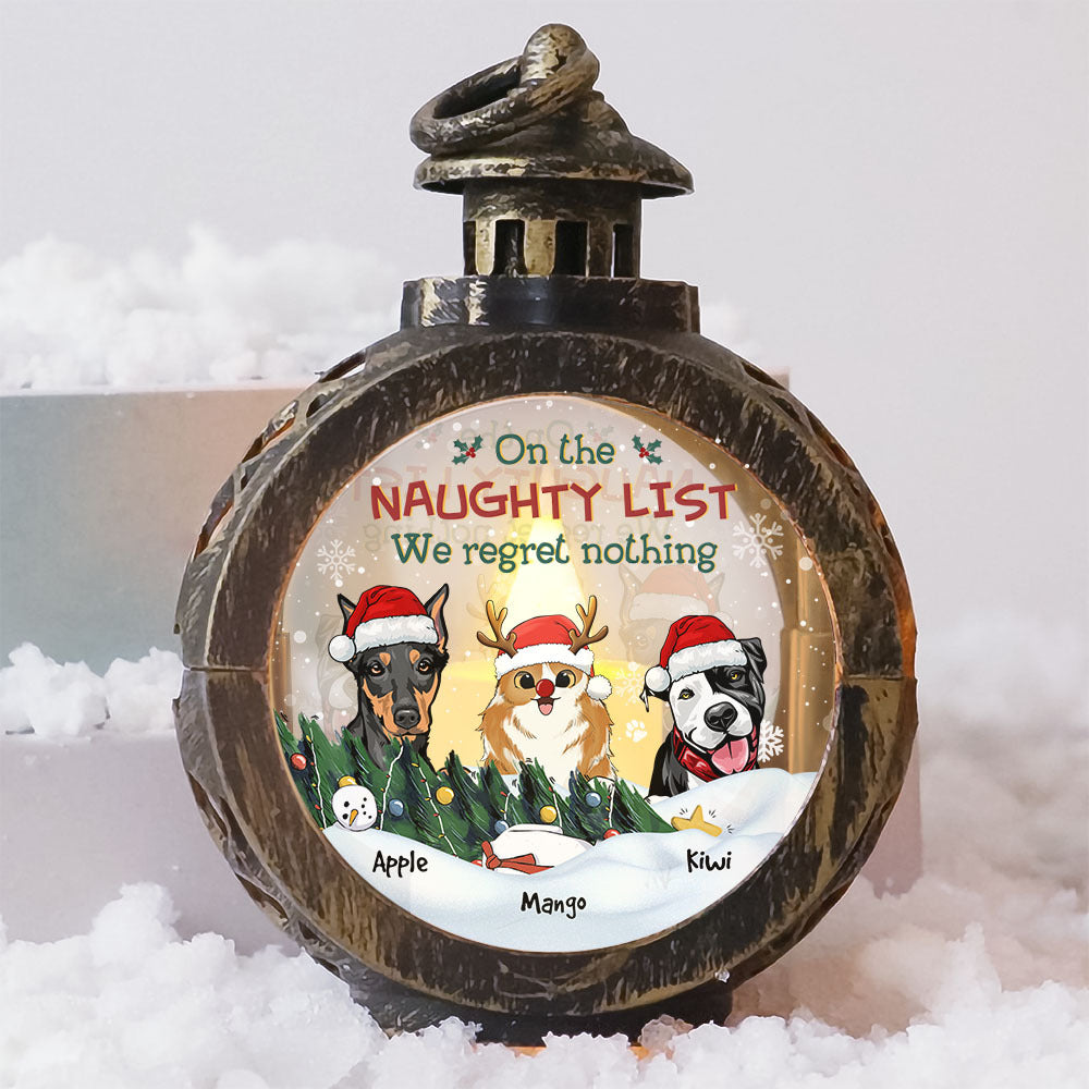 On The Naughty List Dog Cat Christmas LED Light Ornament, Christmas Gift