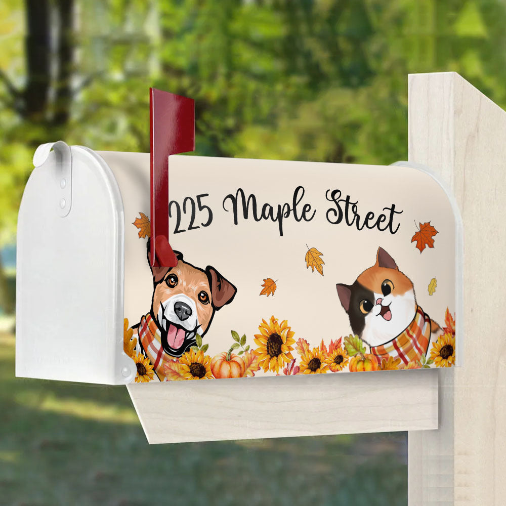 Hello Fall Dog Cat Mailbox Cover, Dog Lover Gift