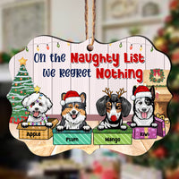 Thumbnail for On The Naughty List Personalized Dog Christmas MDF Ornament, Customized Holiday Ornament