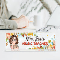 Thumbnail for Custom Happy Teacher Name Acrylic Desk Name Plate, Gift For Teacher