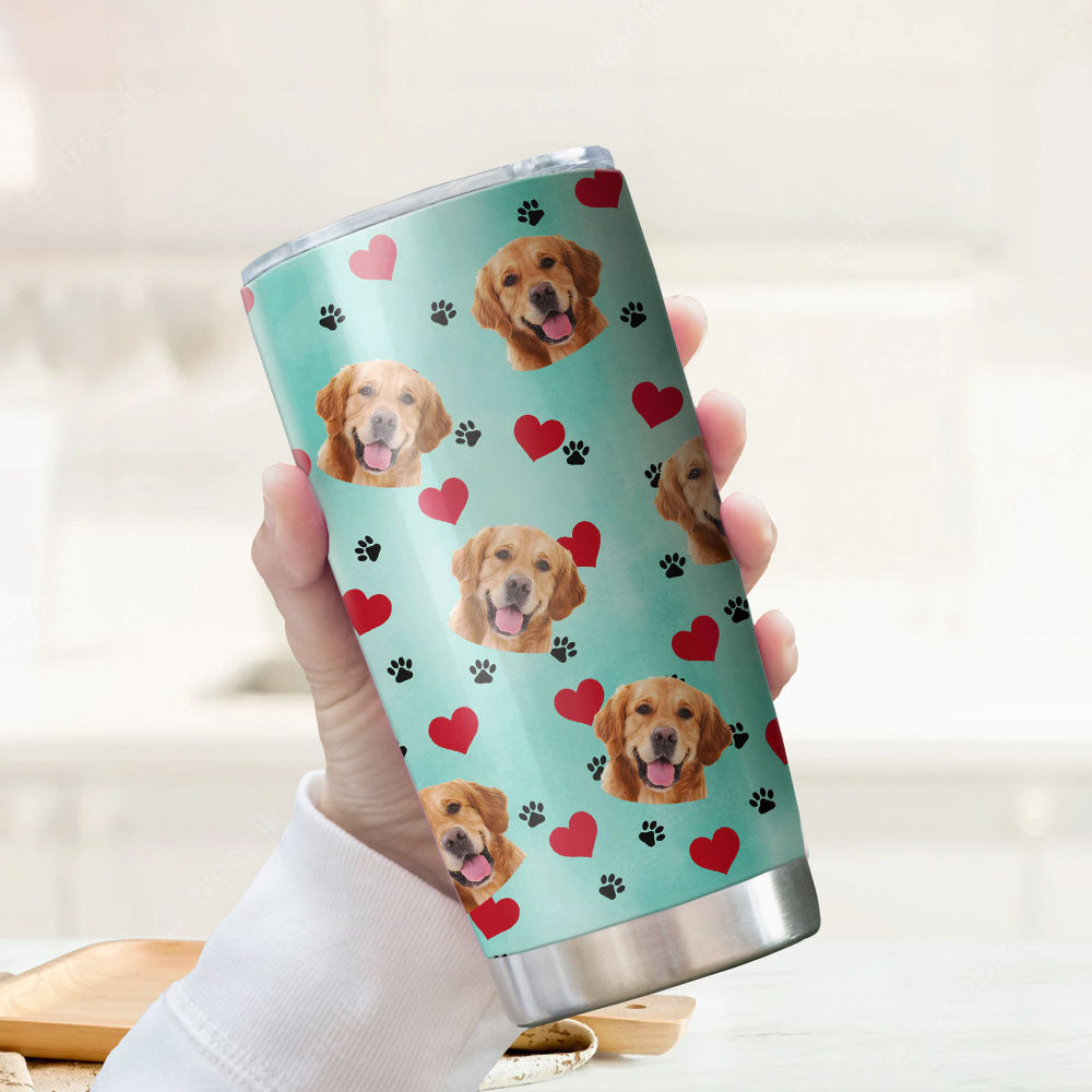 Dog Mom Dog Dad Photo Upload Tumbler, DIY Gift For Pet Lovers