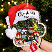 Thumbnail for Personalized Shaker Ornament - Christmas Gift For Pet Lovers - Cute Dog cat Face Photo