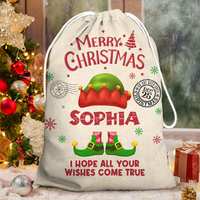 Thumbnail for Personalized Santa Sack - Christmas Gift For Family - Christmas Costume With Name