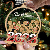 Thumbnail for Personalized Shaker Ornament - Christmas Gift For Family - Family 2023 With Gingerbreads