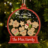 Thumbnail for Personalized Shaker Ornament - Christmas Gift For Family - Happy Gingerbread Family