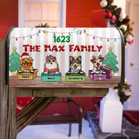 Thumbnail for Custom Naughty Cats And Dogs Christmas Mailbox Cover, Christmas Gift