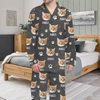 Thumbnail for Custom Paws With Dog Cat Photo Pajamas Set, Pet Lover Gift