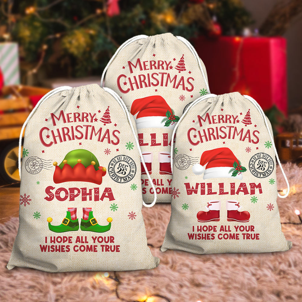 Personalized Santa Sack - Christmas Gift For Family - Christmas Costume With Name