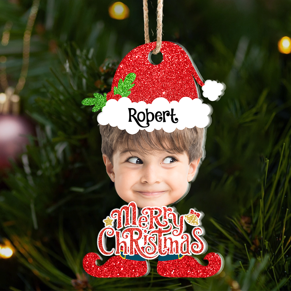 Personalized Acrylic Ornament - Christmas Gift For Family - Face Photo Christmas Costumes