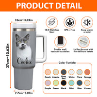 Thumbnail for Personalized 40oz Tumbler - Gift For Pet Lovers - Dog Cat Portrait Photo