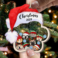 Thumbnail for Personalized Shaker Ornament - Christmas Gift For Pet Lovers - Cute Dog cat Face Photo