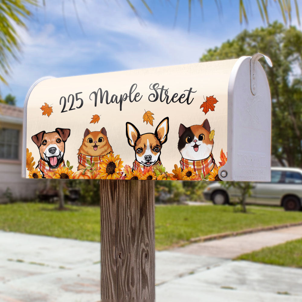 Hello Fall Dog Cat Mailbox Cover, Dog Lover Gift