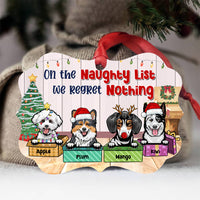 Thumbnail for On The Naughty List Personalized Dog Christmas MDF Ornament, Customized Holiday Ornament