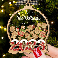 Thumbnail for Personalized Shaker Ornament - Christmas Gift For Family - Family 2023 With Gingerbreads