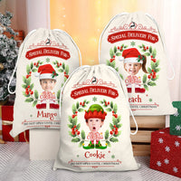 Thumbnail for Personalized Santa Sack - Christmas Gift For Family - Holly Christmas Costume Face Photo