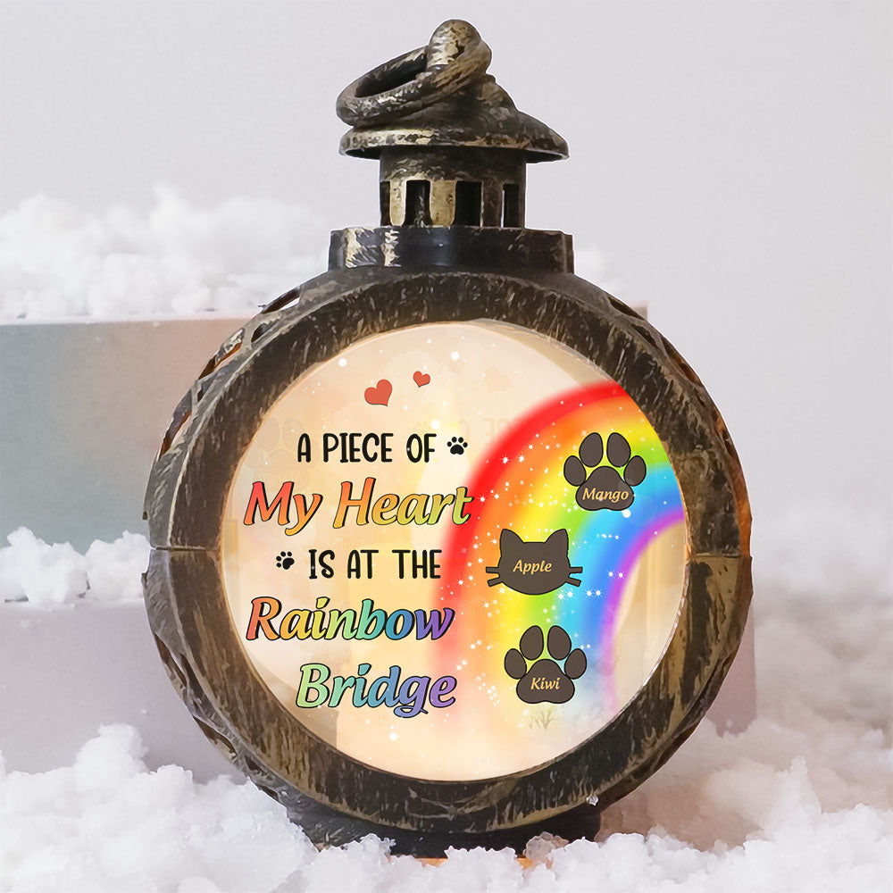 Custom Memorial Dog & Cat Rainbow Bridge LED Light Ornament, Christmas Gift For Dog Lovers