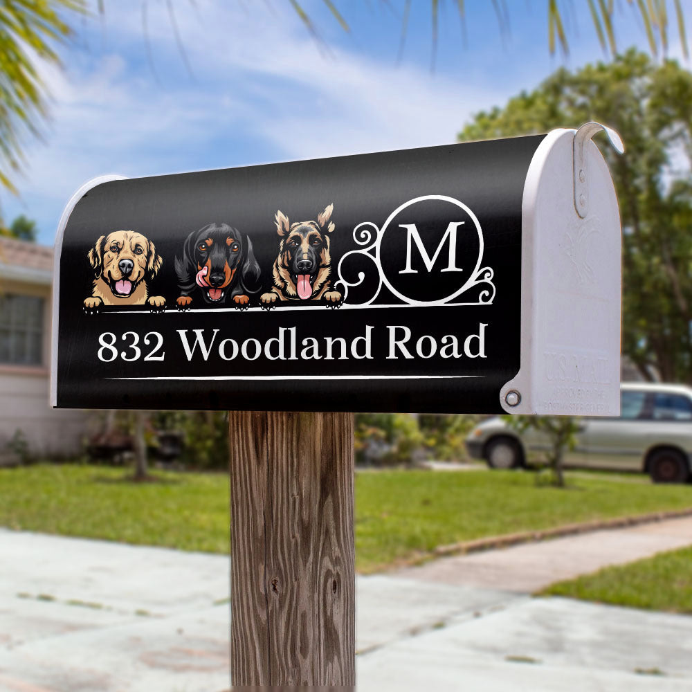 Custom Family Name House Address Magnetic Mailbox Cover, Pet Lover Gift