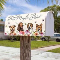 Thumbnail for Custom Flowers Dog Cat Address Mailbox Cover, Dog Lover Gift