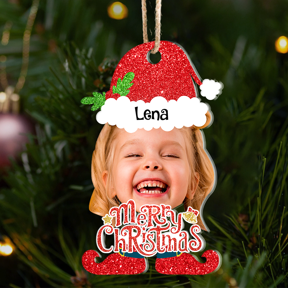 Personalized Acrylic Ornament - Christmas Gift For Family - Face Photo Christmas Costumes