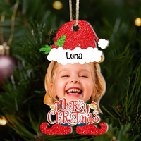 Thumbnail for Personalized Acrylic Ornament - Christmas Gift For Family - Face Photo Christmas Costumes