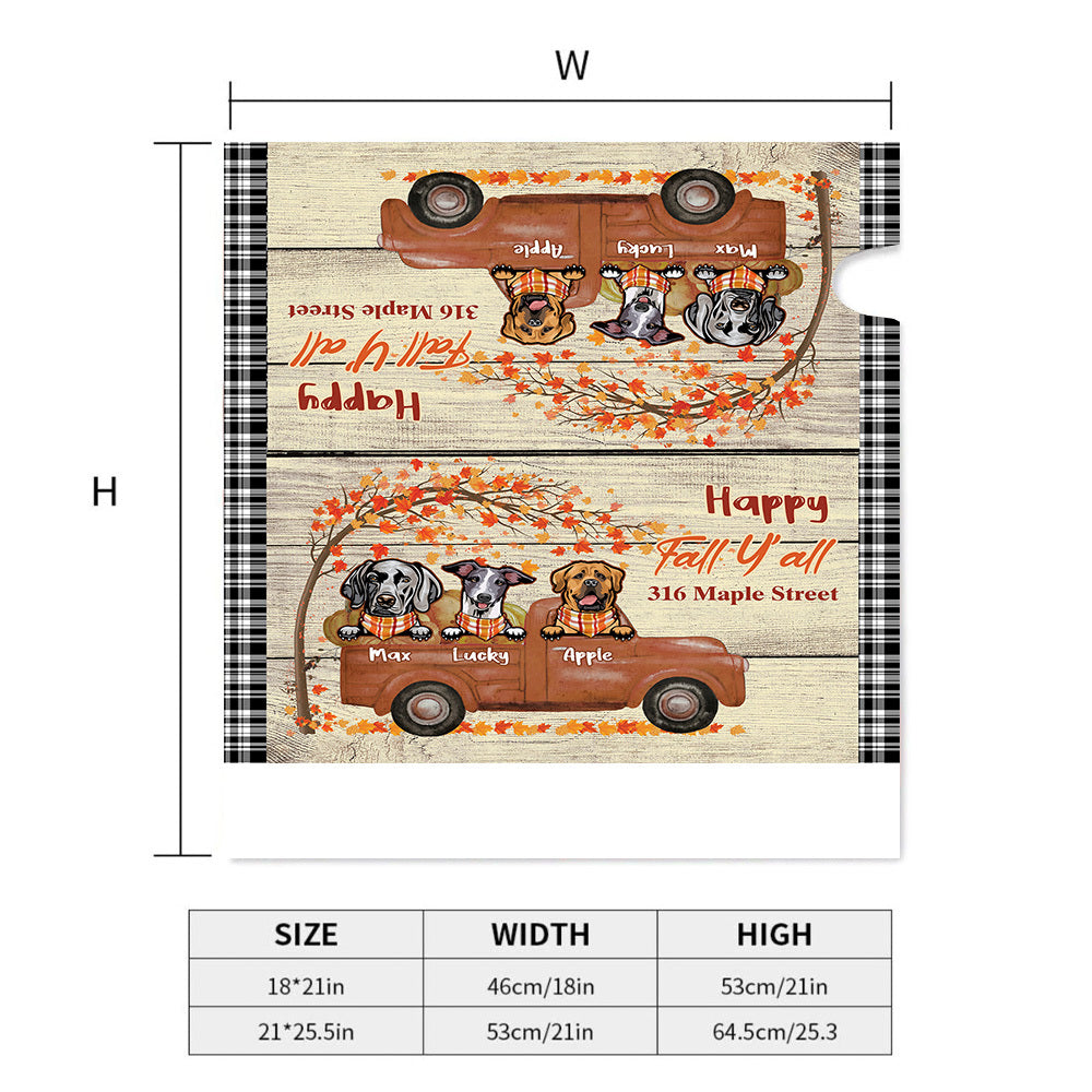 Happy Fall Dog Truck Magnetic Mailbox Cover, Dog Lover Gift