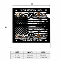 Thumbnail for Personalized Dog Cat 4th July Black & White American Flag Mailbox Cover, Gift For Dog Cat Lovers