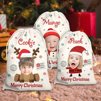 Thumbnail for Personalized Santa Sack - Christmas Gift For Family - Face Photo Cutout Santa Snowman Elf Reindeer