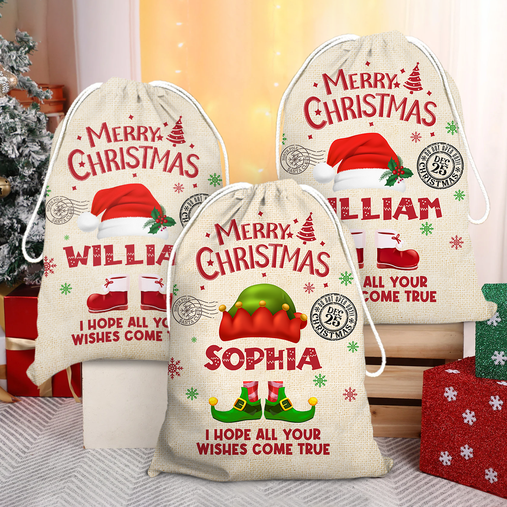 Personalized Santa Sack - Christmas Gift For Family - Christmas Costume With Name