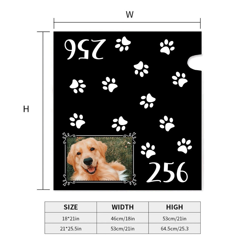 Paw Prints With Photo House Number Mailbox Cover, Pet Lover Gift