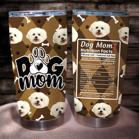 Thumbnail for Custom Dog Face Photo Dog Mom Nutrition Facts Tumbler, Best Gift for Dog Lovers