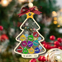 Thumbnail for Personalized Shaker Ornament - Christmas Gift For Family - Christmas Tree Colorful Glitter Baubles