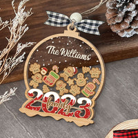 Thumbnail for Personalized Shaker Ornament - Christmas Gift For Family - Family 2023 With Gingerbreads