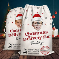 Thumbnail for Personalized Santa Sack - Christmas Gift For Family - Upload Face Photo With Santa Hat