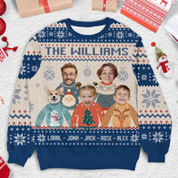 Thumbnail for Personalized Ugly Christmas Sweater - Christmas Gift For Family - Funny Family Photo