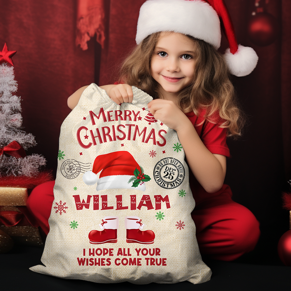 Personalized Santa Sack - Christmas Gift For Family - Christmas Costume With Name