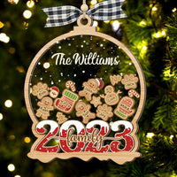 Thumbnail for Personalized Shaker Ornament - Christmas Gift For Family - Family 2023 With Gingerbreads