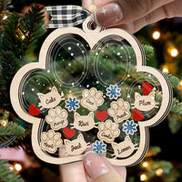 Thumbnail for Personalized Shaker Ornament - Christmas Gift For Pet Lovers - Paw Print Dog Cat