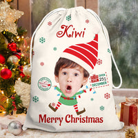 Thumbnail for Personalized Santa Sack - Christmas Gift For Family - Face Photo Cutout Santa Snowman Elf Reindeer