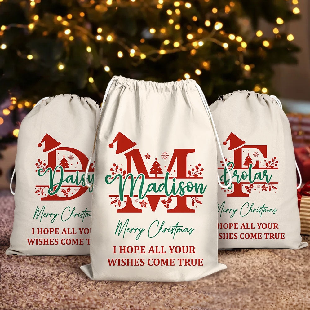 Personalized Santa Sack - Christmas Gift For Family - Christmas Monogram With Name