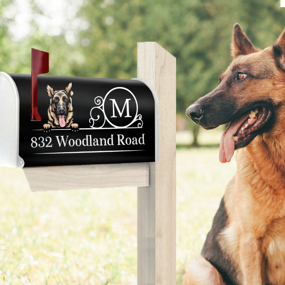 Custom Family Name House Address Magnetic Mailbox Cover, Pet Lover Gift