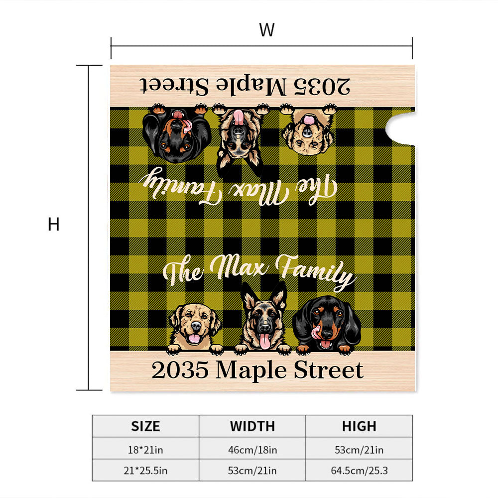 Personalized Buffalo Plaid Check Mailbox Cover, Dog Lover Gift