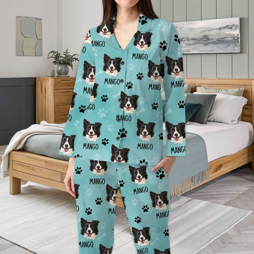 Custom Paws With Dog Cat Photo Pajamas Set, Pet Lover Gift