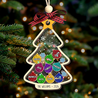Thumbnail for Personalized Shaker Ornament - Christmas Gift For Family - Christmas Tree Colorful Glitter Baubles
