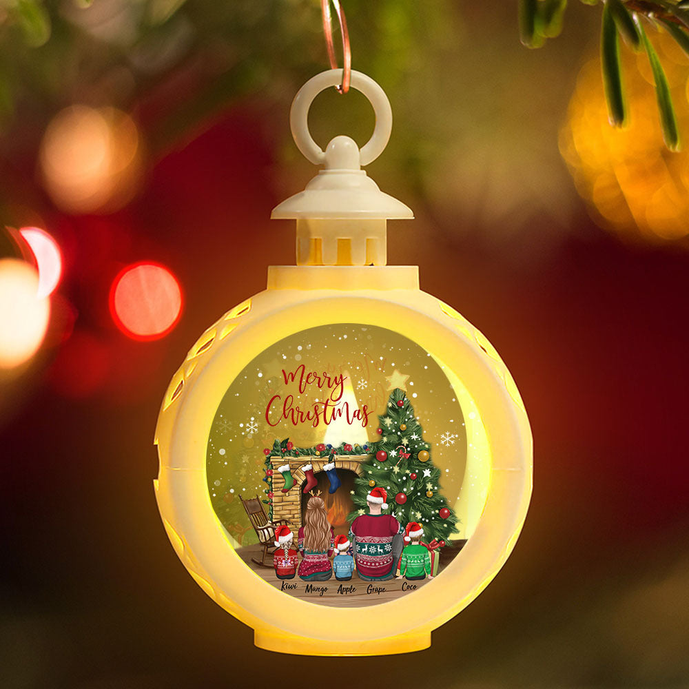 Custom Family Christmas LED Light Ornament, Christmas Gift