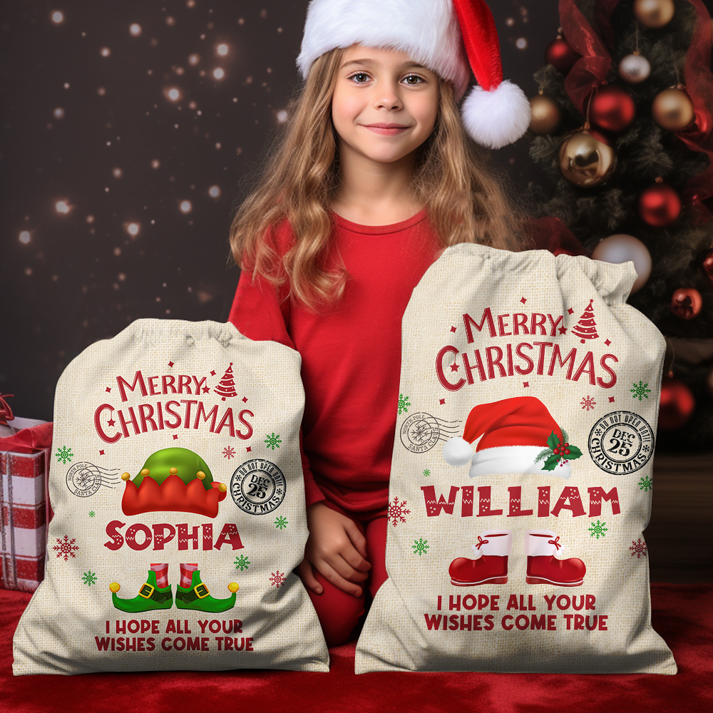 Personalized Santa Sack - Christmas Gift For Family - Christmas Costume With Name